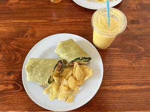 Veggie Wrap & Islander Smoothie  at Herban Market and Cafe in Beaufort
