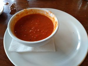 Red Pepper Tomato Bisque at The Root Cafe in Lakewood
