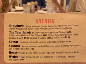 Salad options... Several dressings are vegan. at Madison's in Port Royal