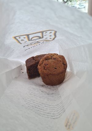 Muffin and carrot cake! at EZE - Le Pain Quotidien - TB in Buenos Aires