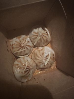 Soup dumplings from Man Eating Plant  at Vegan Playground in Los Angeles