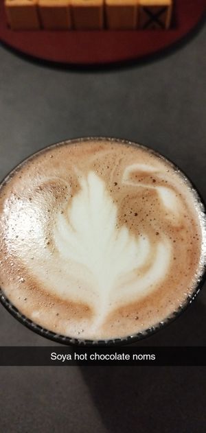 Vegan soya hot chocolate at Chance & Counters in Birmingham