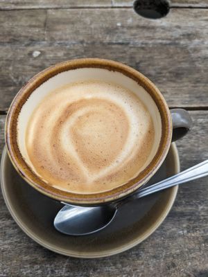Oat milk flat white at Chance & Counters in Birmingham