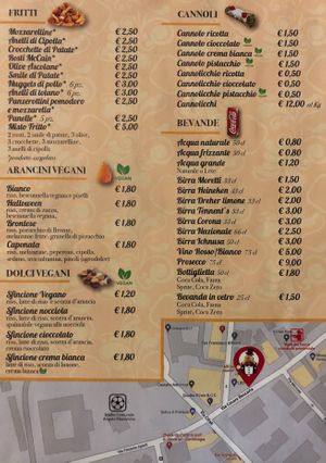 Il menu vegano 

Clearly marked vegan Arancini (Sicilian rice balls) and sweet desserts

Speisekarte mit Veganen Arancini (Sizilianische Reisbällchen) und Süßspeisen at Mr. Arancino in Catania