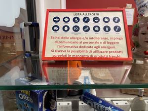 Allergens listed  at Mr. Arancino in Catania