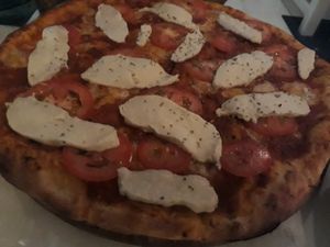 Vegan caprese pizza at Locco's Pizza Bar in Koh Phangan