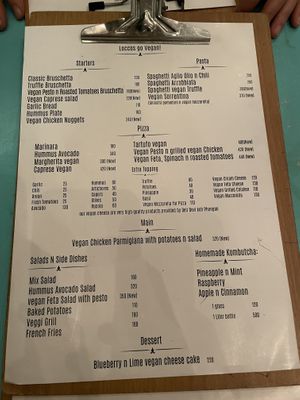 New vegan menu  at Locco's Pizza Bar in Koh Phangan