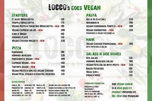 Our vegan menu ❤️ at Locco's Pizza Bar in Koh Phangan