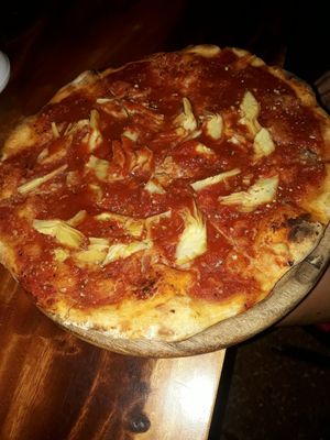 Marina with artichokes at Locco's Pizza Bar in Koh Phangan