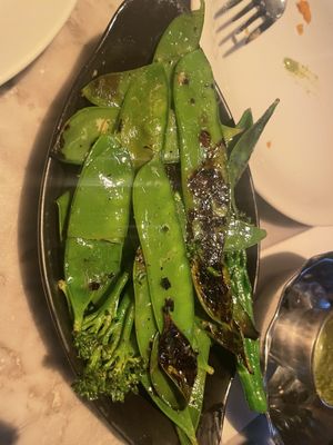 A bowl of greens   at Dishoom in Manchester