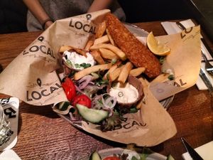 Vegan fish and chips at Local in Maastricht
