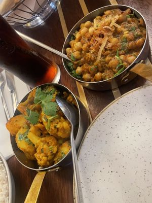 Alu ghobi and chickpeas   at Mother India in Edinburgh