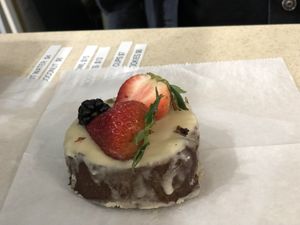 Raw cinnamon rolls! They are absolutely delicious and completely organic!   at Sprouts Organic Cafe in New Orleans