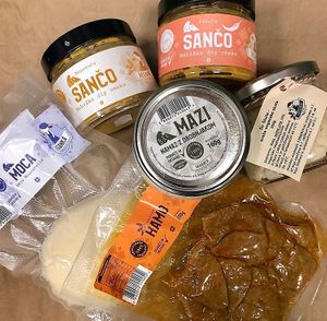 Slovenian vegan products from Veganka. Photo by: @sadni_vrt_1992 on Instagram at Sadni Vrt in Menges