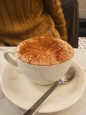 Vegan cappuccino. at Pastelaria Tupi in Porto