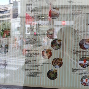 Menu vegan at Pastelaria Tupi in Porto