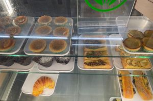 Vegan pastry case  at Pastelaria Tupi in Porto