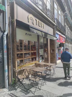 Outside at Pastelaria Tupi in Porto