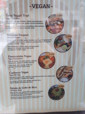 menu at Pastelaria Tupi in Porto