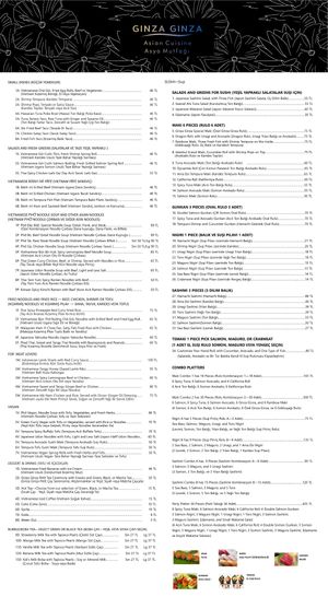 Ginza Ginza Updated Menu January 2021 at Nhà Ginza Ginza in Istanbul