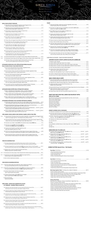 Latest menu with Vegan Options (May 18, 2021) at Nhà Ginza Ginza in Istanbul