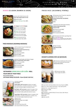 Updated Menu Sep 2021 Pg 2 of 3 at Nhà Ginza Ginza in Istanbul