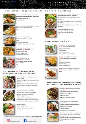 Updated Menu Sep 2021 Pg 1 of 3 at Nhà Ginza Ginza in Istanbul