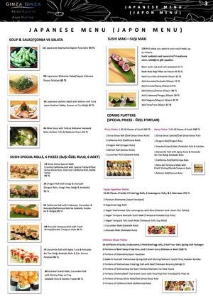 December 2021 Menu Page 2 at Nhà Ginza Ginza in Istanbul