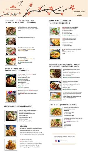 Main Dishes Menu June 2022 at Nhà Ginza Ginza in Istanbul