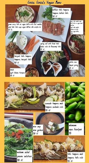 Vegan Menu at Nhà Ginza Ginza in Istanbul
