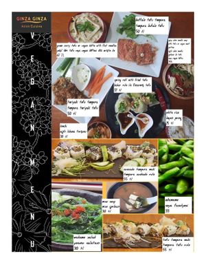 Vegan Menu at Nhà Ginza Ginza in Istanbul