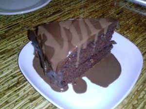 chocolate cake at Encuentro in Oakland