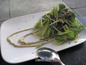 Side salad with vegan Caesar dressing (there are other dressing choices) at Encuentro in Oakland