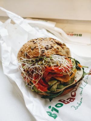Sandwich with grilled vegetables  at BioBackHaus - Knesebeckstraße in Berlin