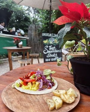 Breakfast taco at Liefs in Tulum