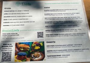 Menu (March 2021) at Liefs in Tulum