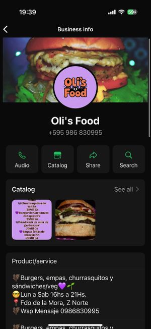 Update from WhatsApp.  at Oli's Food in Fernando De La Mora