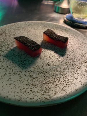 Watermelon tuna w nori.  Amazing!  at Tanaman in Seminyak