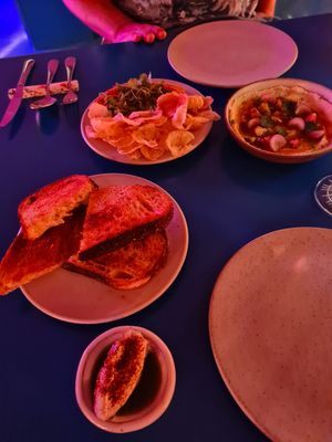 Sourdough, capsicum dip and lobak at Tanaman in Seminyak