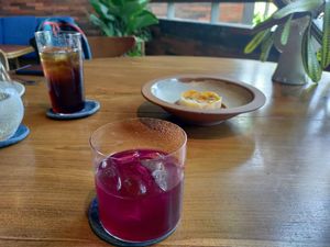 Buah naga (red) and Bali roots cola at Tanaman in Seminyak