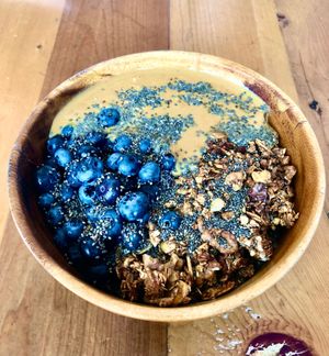 Large custom açai bowl at Projeto Acai in Dubai
