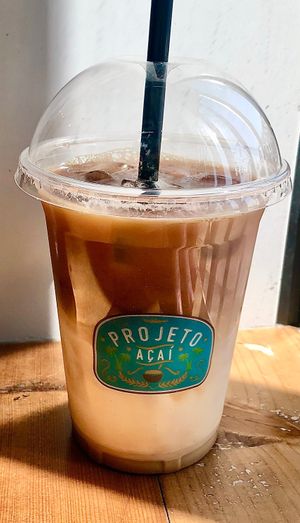 Iced oat latte at Projeto Acai in Dubai