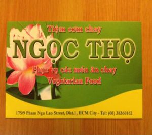 Business card - front at Ngoc Tho in Ho Chi Minh City