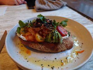 Kimchi toast perfection at Farm2Table - Davidshall in Malmo