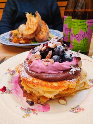 Pancakes, very filling at Farm2Table - Davidshall in Malmo