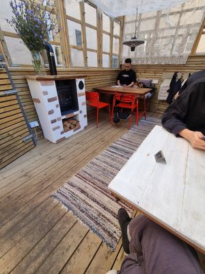 A part of outside terrace at Farm2Table - Davidshall in Malmo