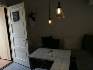 The restaurant have seats inside even it is an open area behind. at Farm2Table - Davidshall in Malmo