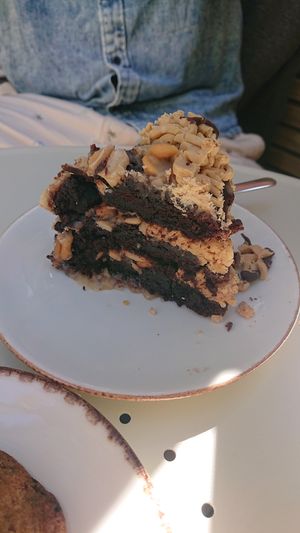 Peanut chocolate cake! at Farm2Table - Davidshall in Malmo