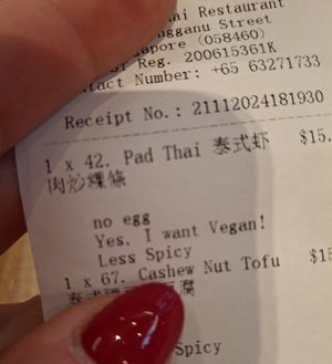  at Sawasdee Thai Restaurant in Central Singapore