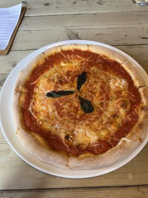 Margherita pizza with vegan cheese.  at Black Isle  in Fort William